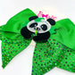 Green Sparkle Panda Bow