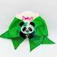 Green Sparkle Panda Bow