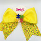 Yellow Autism Awareness Puzzle Bow