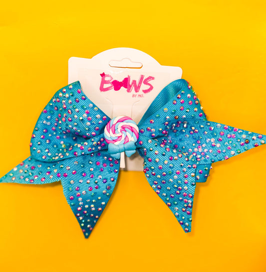 Blue Lollipop Sparkle Bow