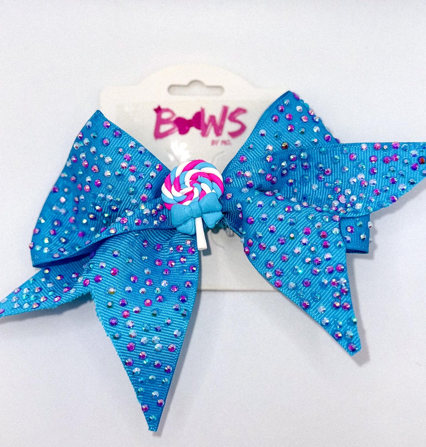 Blue Lollipop Sparkle Bow