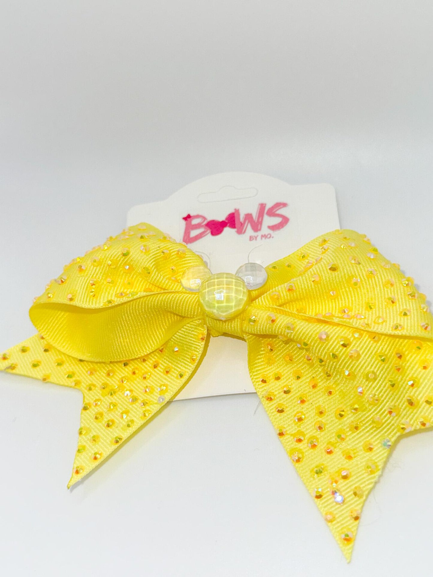 Minnie Mouse inspired Yellow Rhinestone Hair Bow