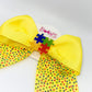 Yellow Autism Awareness Puzzle Bow