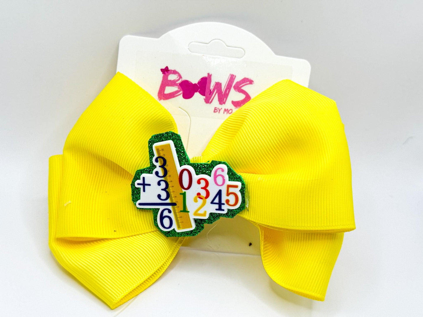 Yellow Numbers Math Bow