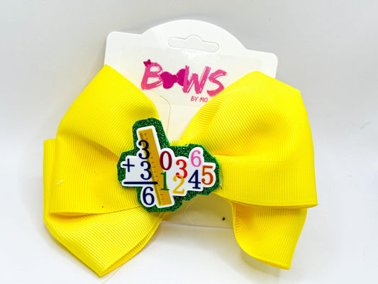 Yellow Numbers Math Bow