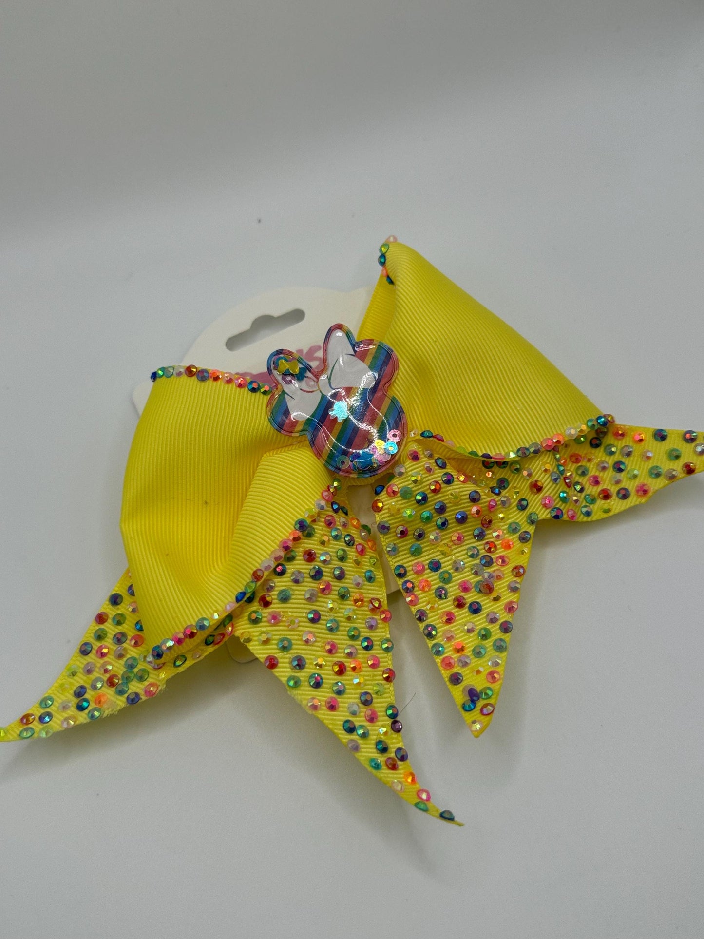 Yellow Bow with Rainbow Mouse Charm