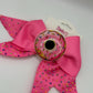 Cute Pink Donut Hair Bow | Sweet Treat Inspired Girls Bow | Sparkle Birthday Hair Clip