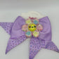 Purple Crystal Flower Bow