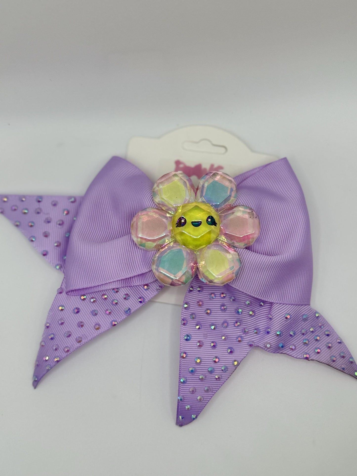 Purple Crystal Flower Bow