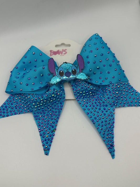 Lilo & Stitch Inspired Blue Glitter Hair Bow | Disney Princess Bow | Handmade Girls Bow