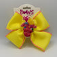 Trolls Yellow Hair Bow | Poppy and Viva Bow | Sparkly Handmade Bow for Kids and Fans