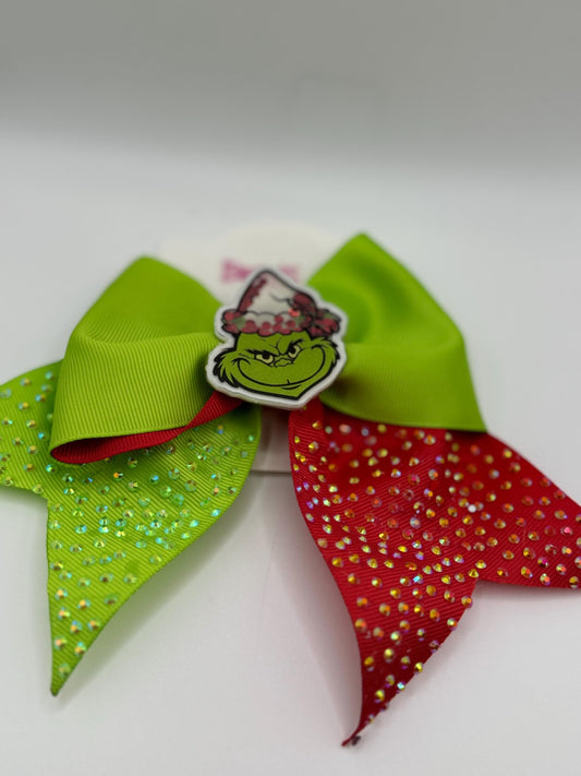 Green and Red Grinch Hair Bow – Fun Christmas Accessory