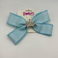 Blue Princess Crown Hair Bow – Rhinestone Sparkle Accessory