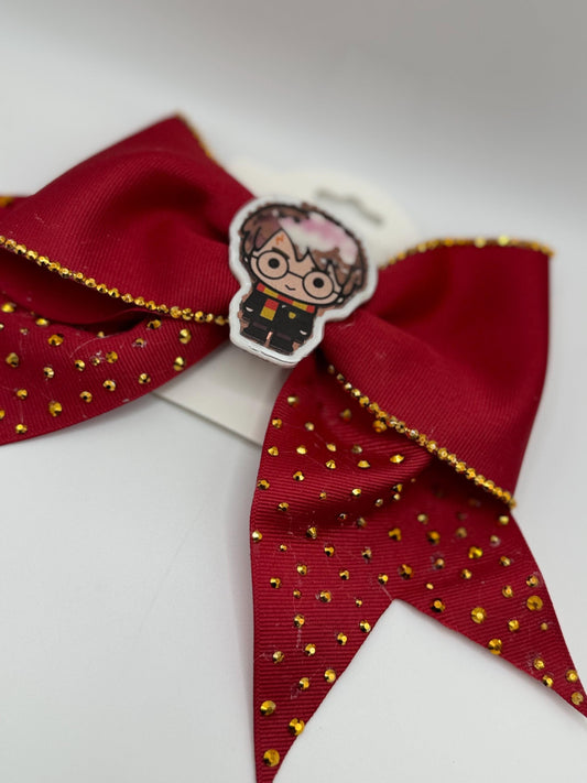 Red Wizard Hair Bow – Sparkly Magic-Inspired Accessory