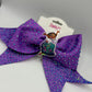 Disney Inspired Mirabel Purple Glitter Hair Bow | Girls Encanto Theme Bow | Sparkly Birthday Gift